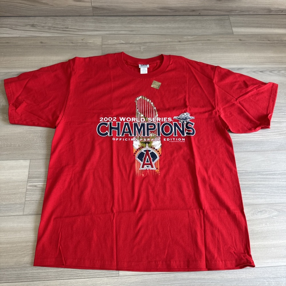Vintage LEE 2002 Anaheim Angels MLB World Series Champions T-Shirt Mens XL NWOT